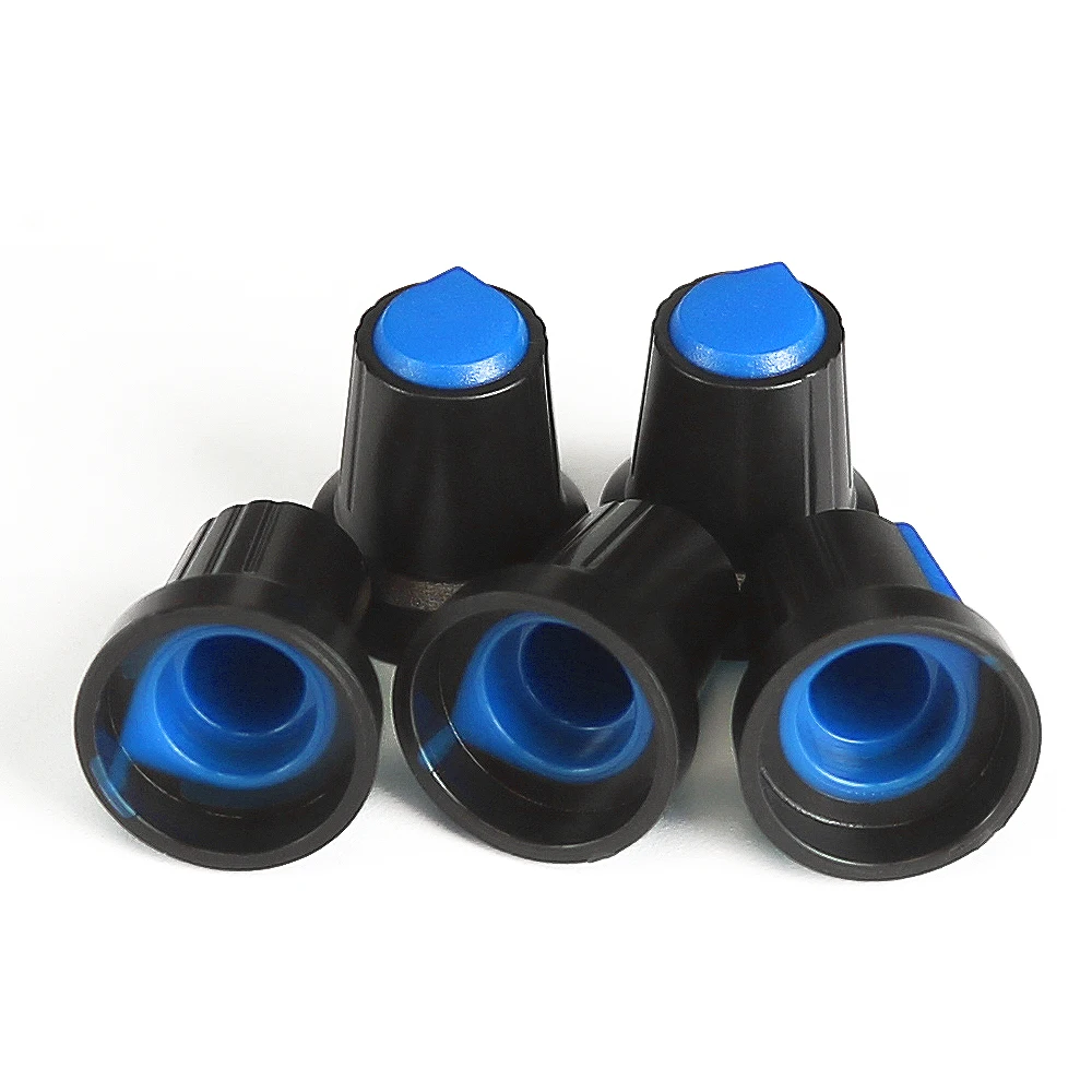 

10PCS WH148 AG2 Potentiometer Switch Knob Cap 15X17mm Blue Plastic Knobs Plum Handle Kit