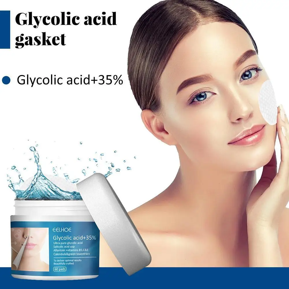 

Glycolic Acid 35% Cotton Sheet Acne Pads For Acne Shrinking Pores Acne Printing Clean Wipes Mild Oil Control Mask W/Vitamin E