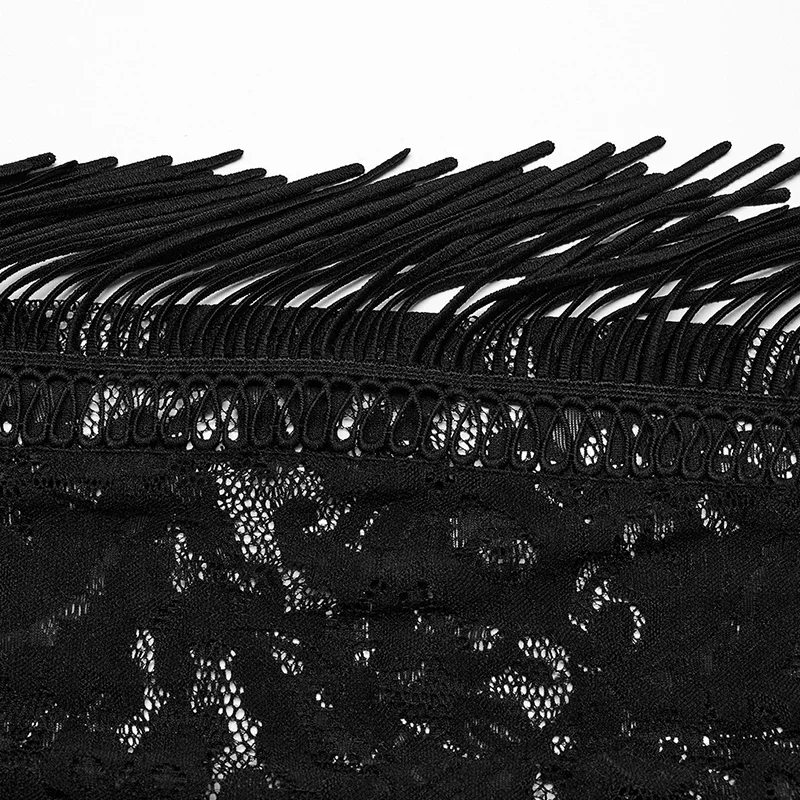 Женские готические эластичные брюки-клеш в стиле панк Рейв сетчатые кружевные