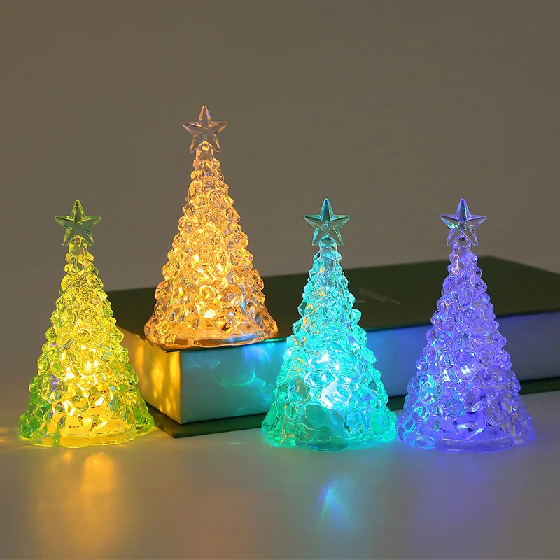 

Christmas Decorations, Christmas Tree Crystal Night Light, Christmas Eve Gift Led Candle Light, Desktop Ornaments