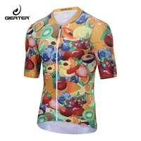 gierter fruit print lightweight cycling jersey summer short sleeve breathable ciclismo bicycle clothing waterproof rear pockets