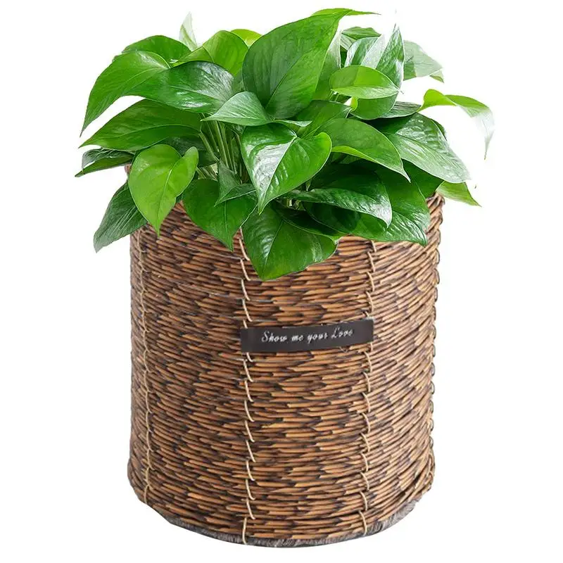 

Woven Planter Grass Planter Basket Multifunctional Bohemian Floor Planter Decor Plant Containers Home Decoration Potted Plants