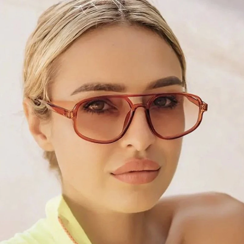 

OVOYAN Polygon Sunglasses Women Luxury Brand Cat Eye Glasses Men Designer Gradient Shades for Women UV400 Lentes De Sol Mujer