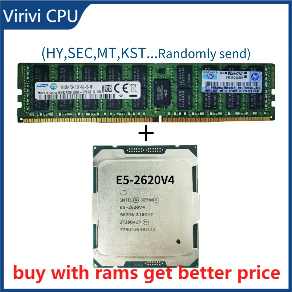 

DDR4 16G 2133Mhz with E5-2620V4 2.1GHz 20M 8 Core 16 Thread 85w LGA 2011-3 Processor Server ddr4 ram memory