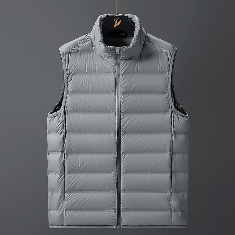 Men Winter New Ultralight Classic Warm Down Sleeveless Jacket Vest Waistcoat Men Autumn Casual Outwear White Duck Down Vest 8XL