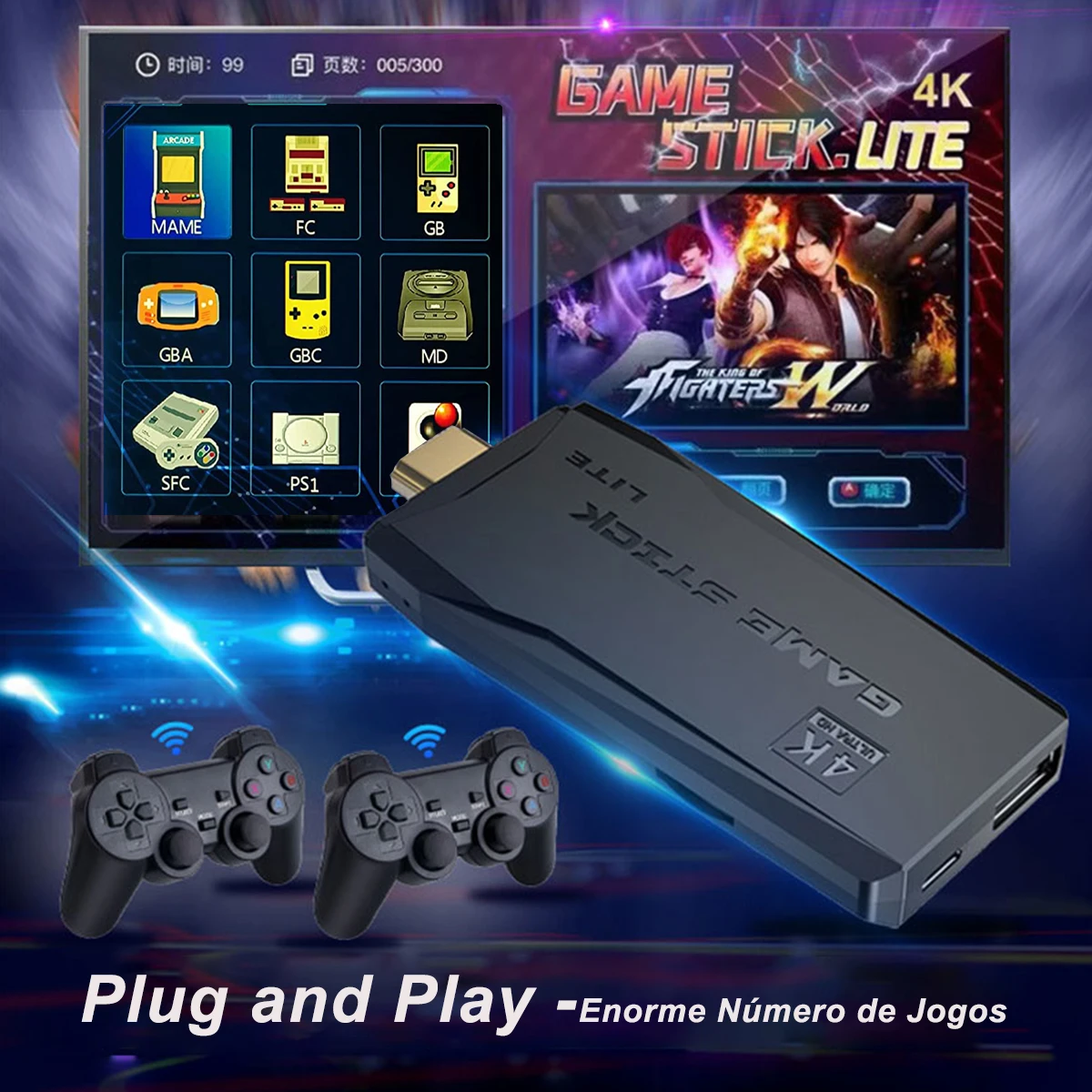 Игровая консоль Blulory 64 ГБ 10000 встроенных игр ретро портативный беспроводной