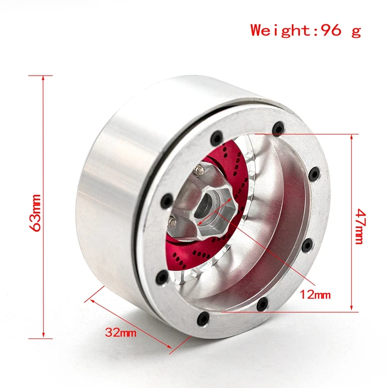 2.2 Inch Metal Wheel Hub Two Styles for 1/10 RC Simulation Climbing Car TRX4 Axial SCX10 90046  SCX10 III AXI03007 AXI03003 images - 6