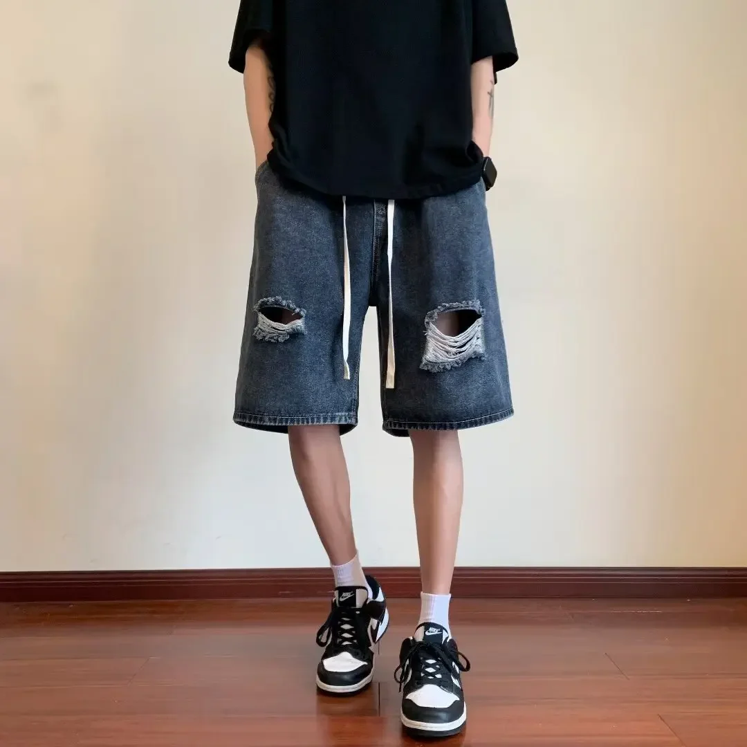 Модные свободные повседневные брюки с завышенной талией новый стиль мужская