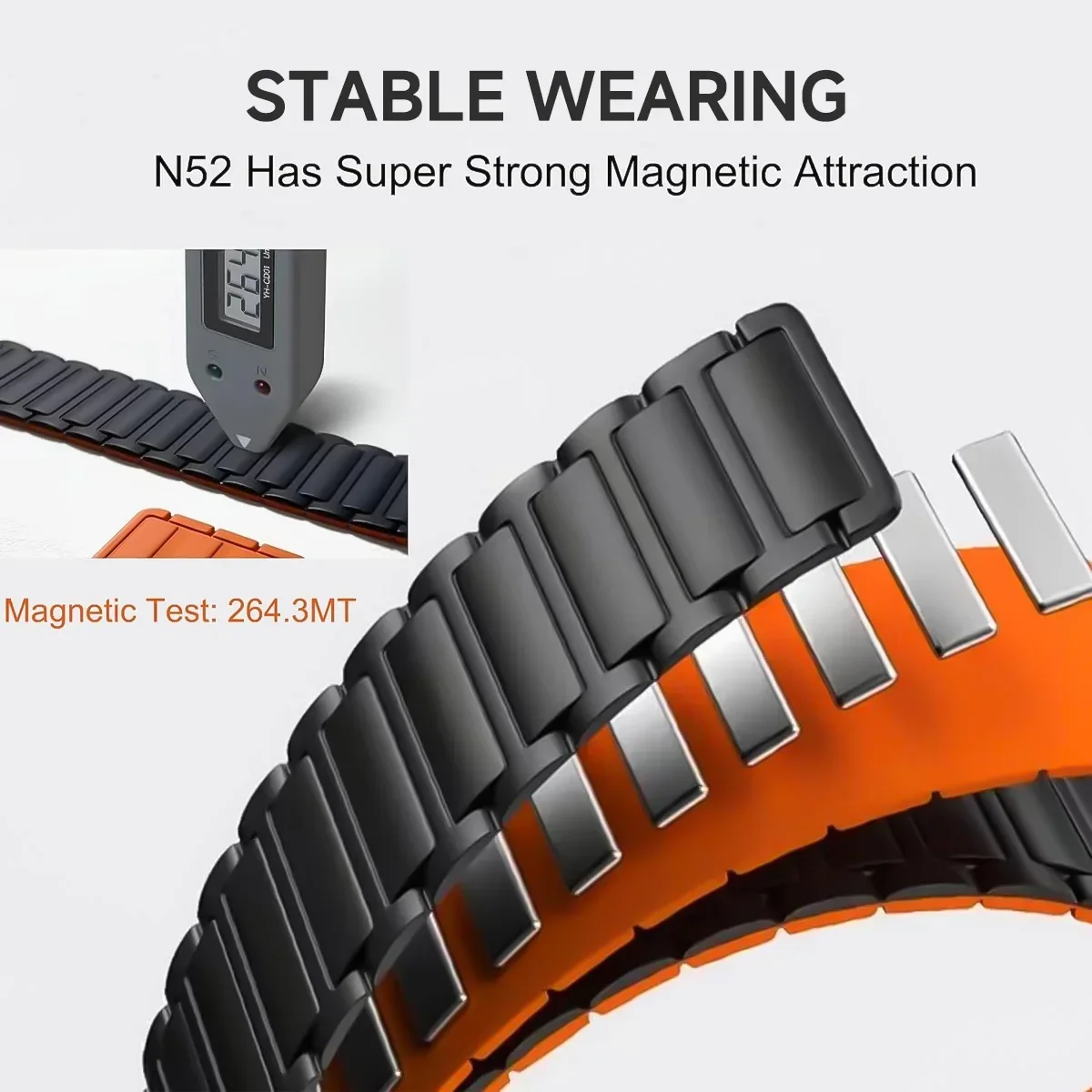 Фото Силиконовый ремешок с магнитной петлей 20 мм 22 мм для Samsung Galaxy watch 6/4/5pro/3/active2 amazfit браслет для HUAWEI watch GT2e 3 Band №4