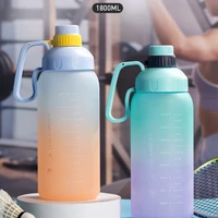 1 8l gradient color kettle large capacity sports water bottle sippy cup portable fitness handgrip kettle botellas de agua