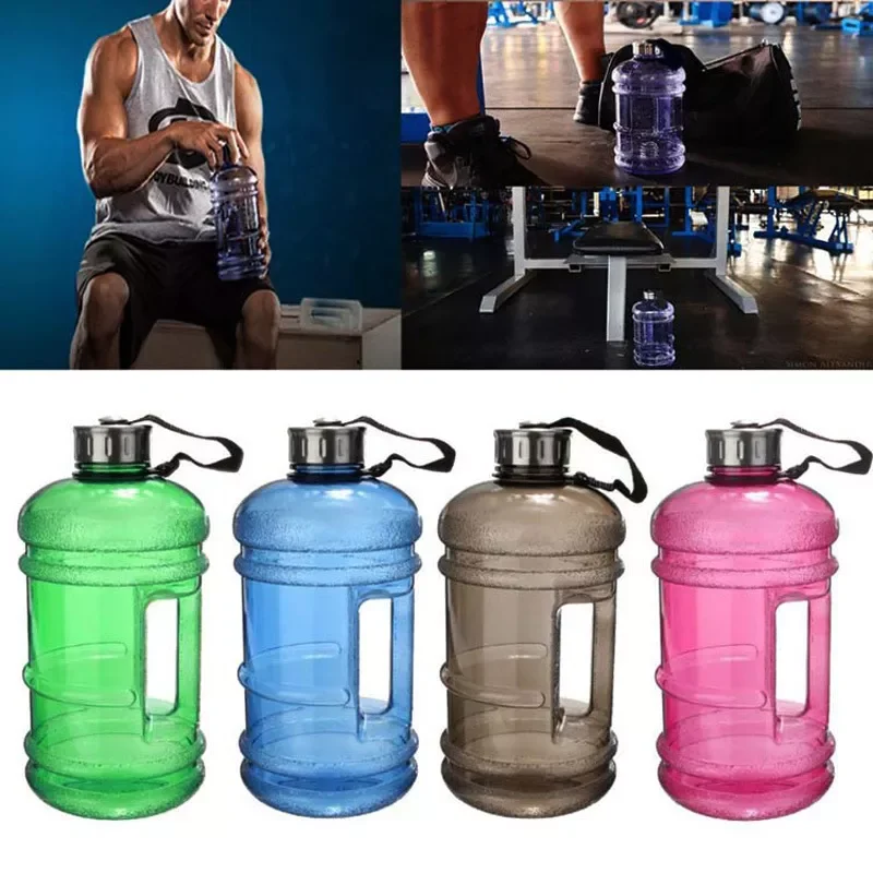 

Large Capacity Dumbbell Shape Sport Water Bottle Portable Multifunctiona Gym Fitness Push Cap with Handle Water Kettle 2022