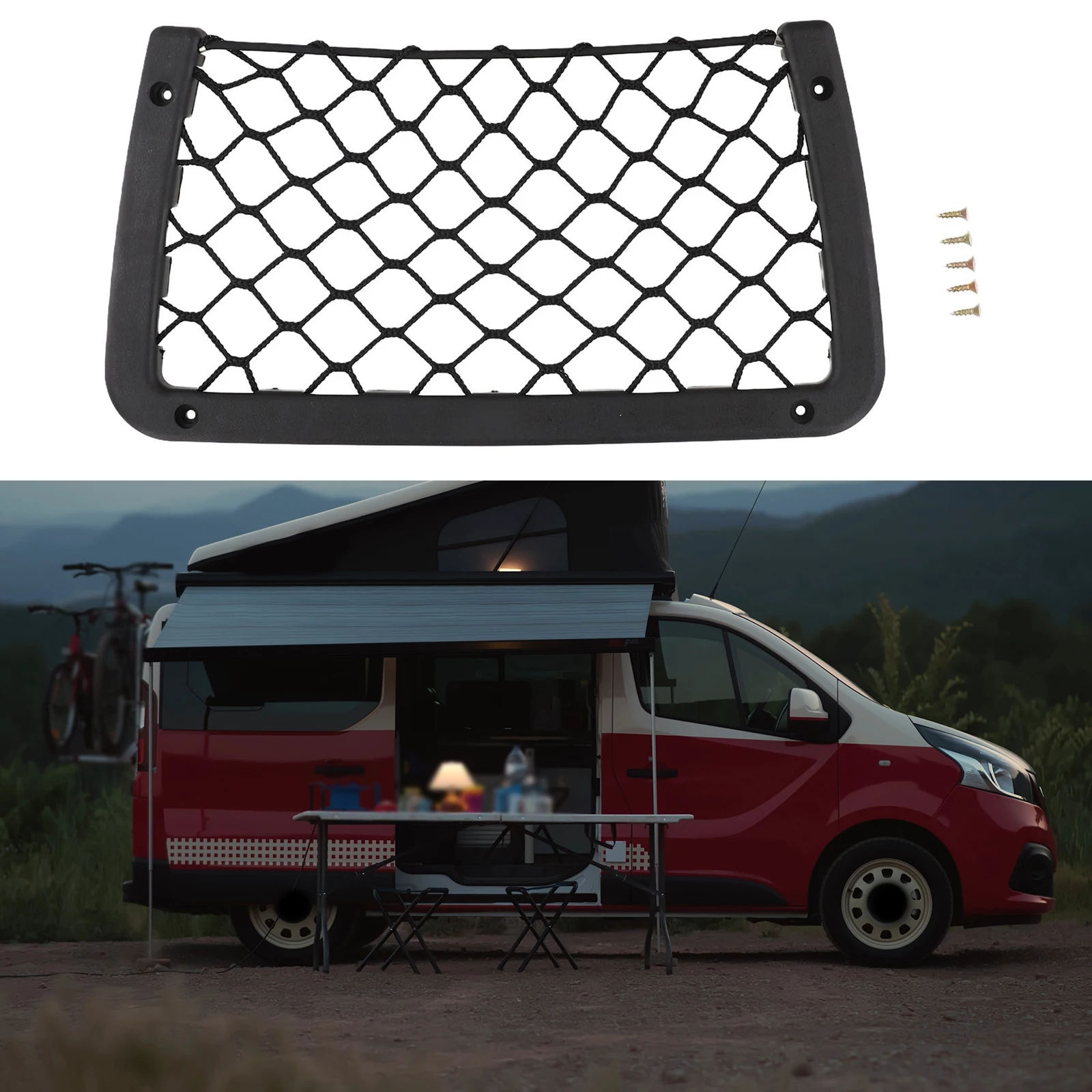 Replacement Pocket Storage Net Large Organizer Plastic+Polyester Bag Simply Strong Elastic Black Boat Car interior