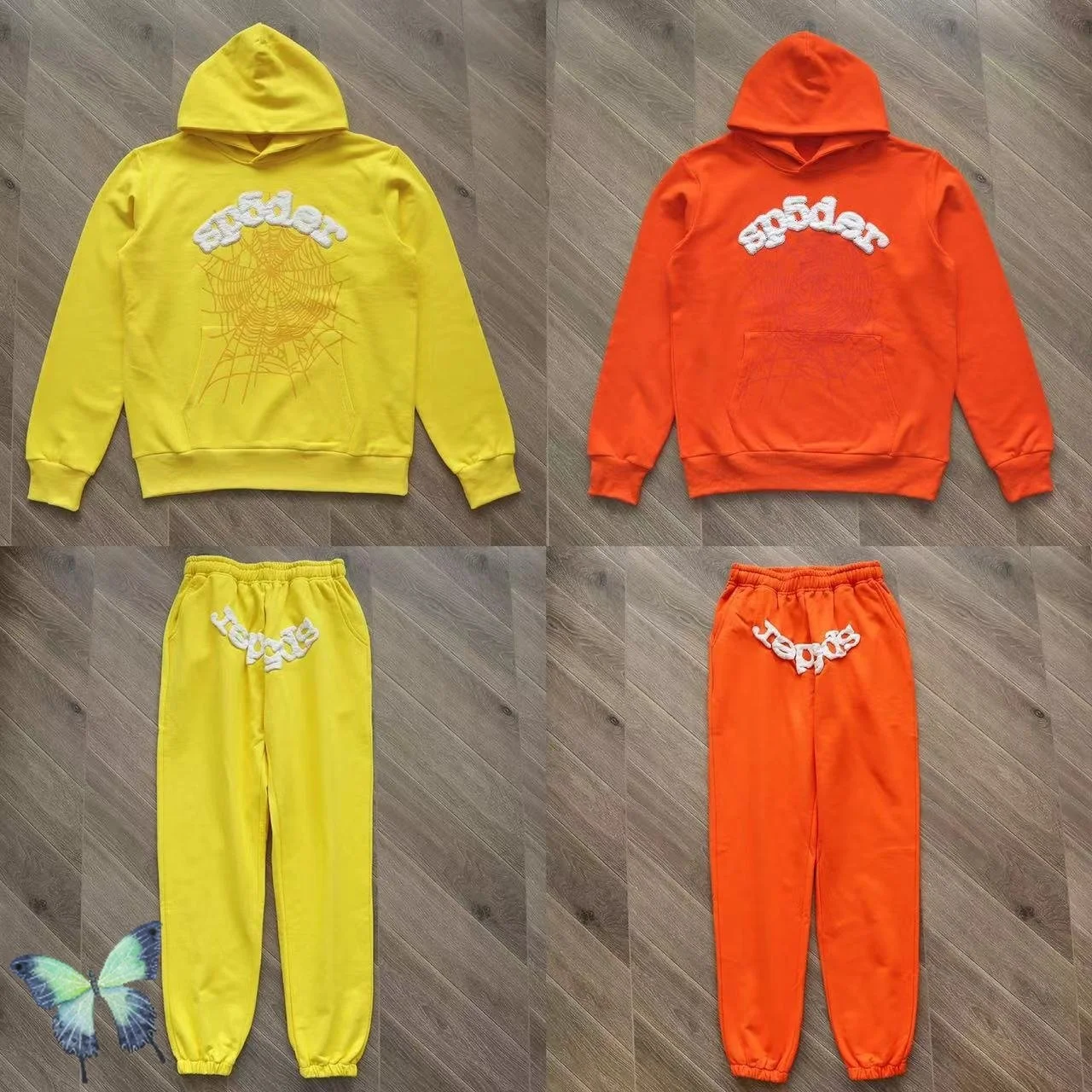 

Sp5der 555555 Spider Orange Hoodies Sweatshirt Suit Young Thug Sweatpant Set