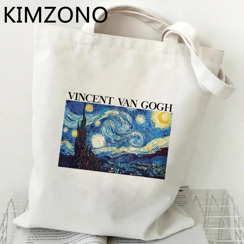 

Van Gogh shopping bag recycle bag reusable grocery bolsa shopper canvas bag cloth jute foldable boodschappentas grab