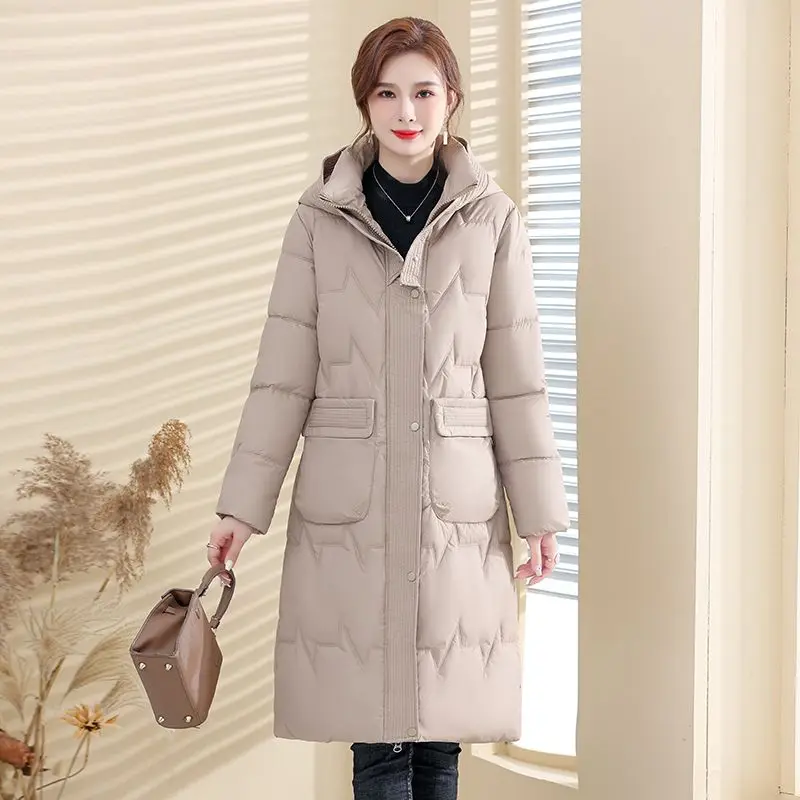 Новинка 2024 пальто Паркер Женская хлопковая куртка длинная свободная посадка