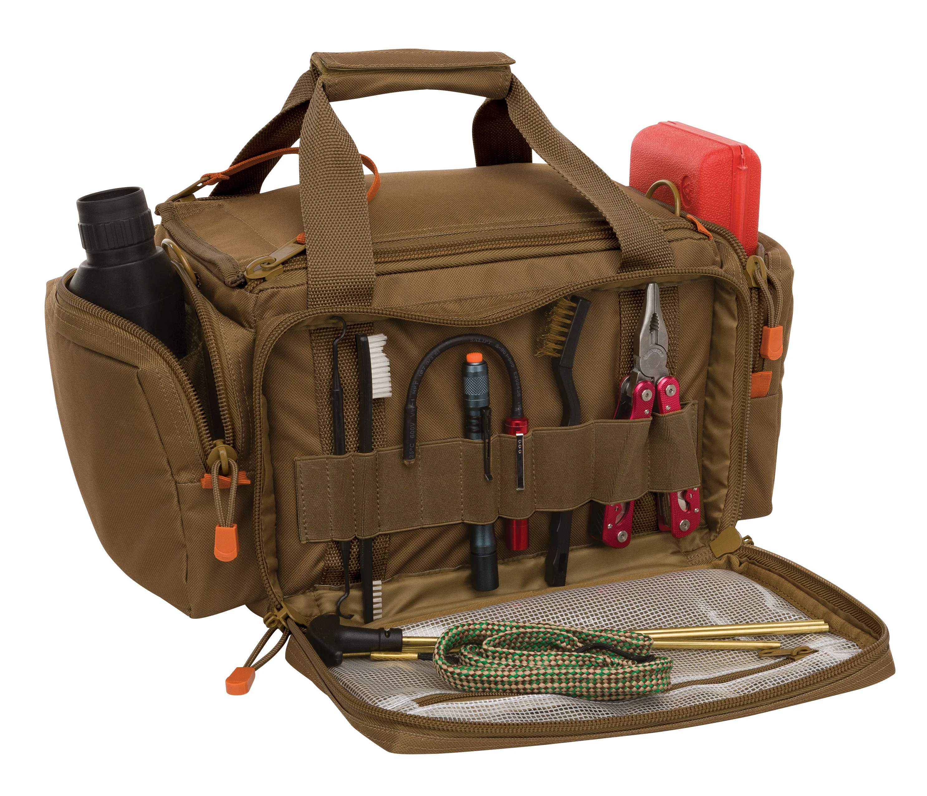 Pro Series Deluxe Range Bag, Desert Clay Large, Brown, Ammo Gun Case, 4 Piece