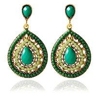 natural green turquoise hand carved drop earrings fashion boutique jewelry men and women earrings gift accessories