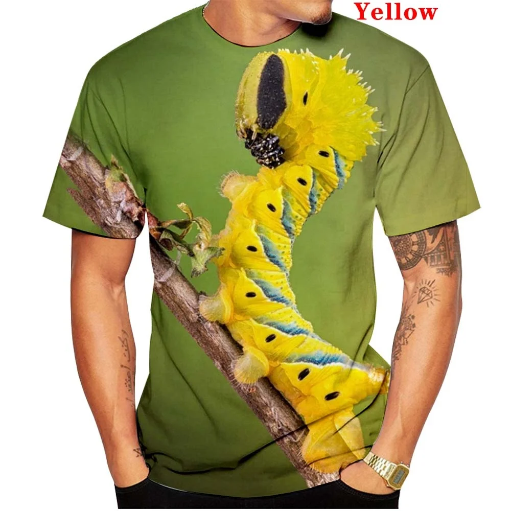 2022 модная Мужская/женская футболка с 3d принтом гусеницы забавная Футболка