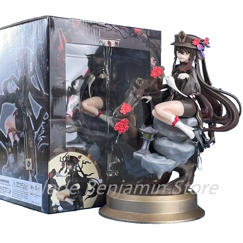 

25CM Genshin Impact Hu Tao Action Figures Japanese Anime Characters Double Ponytail Girl Collection Model Doll