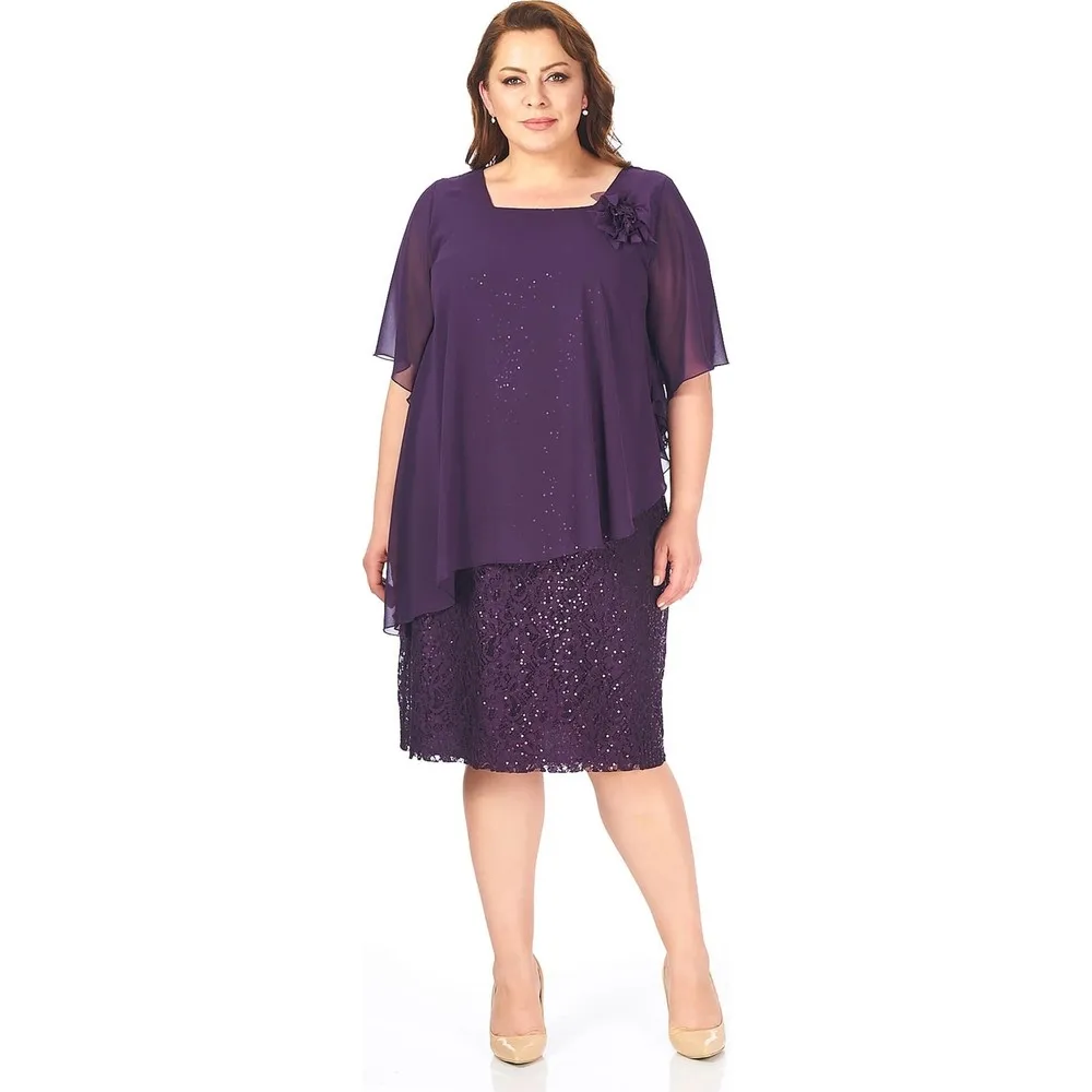 

Кружевное Вечернее Платье Dorlie большого размера фиолетового цвета