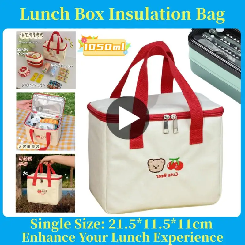 

Portable Lunch Bag Waterproof Thermal Insulated Lunch Box Bento Pouch Dinner Insulation Bag Student Thickened Cute Lunch Bag