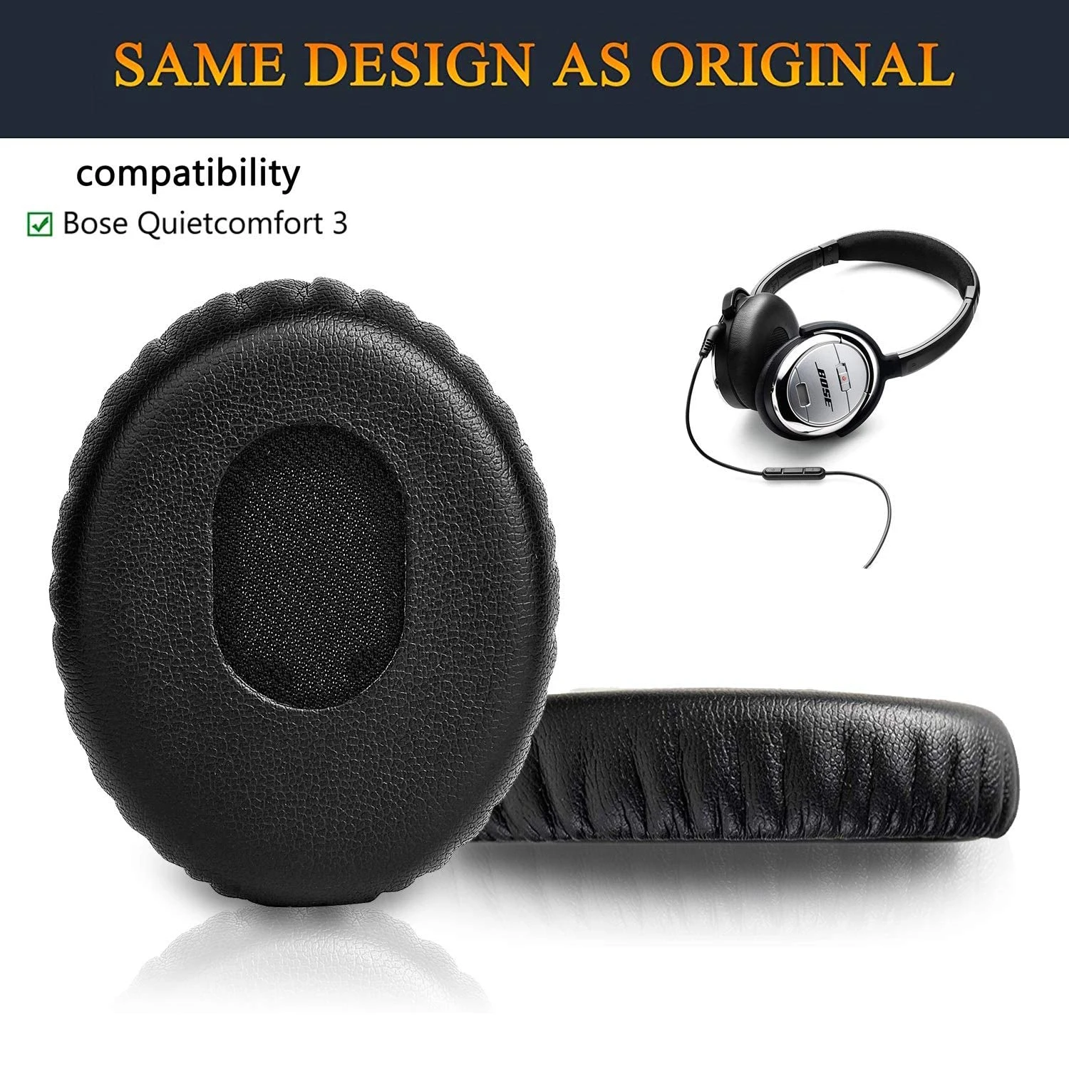 Фото 1 пара, сменные амбушюры для Bose QC3 QuietComfort, тихие, комфортные, QC 3 OE1 №4