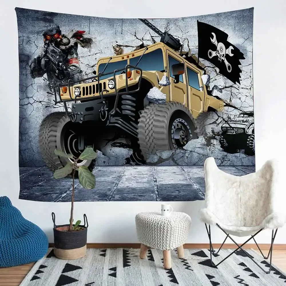 Simsant космический корабль молния искусство настенный крутой гобелен для