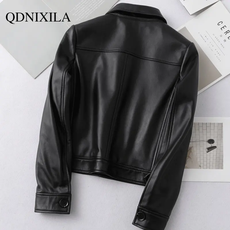 Women's Leather Jacket Spring Jacket Women New Outerwear Short Leather Jacket Korean Fashion Vintage Style Female Jacket