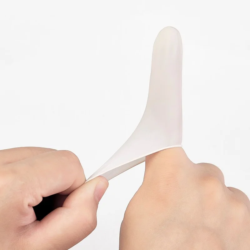 

100Pcs Disposable Fingertips Protector Gloves Natural Rubber Non-slip Anti-static Latex Finger Cots Fingertips Durable Tool