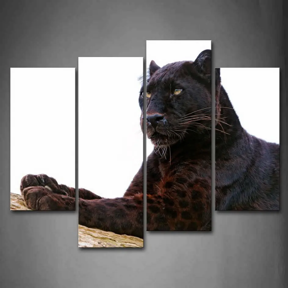 

Black Panther Lie On Dry Wood Wall Art Painting The Picture Print On Canvas Animal Pictures For Home Decor Decoration Gift