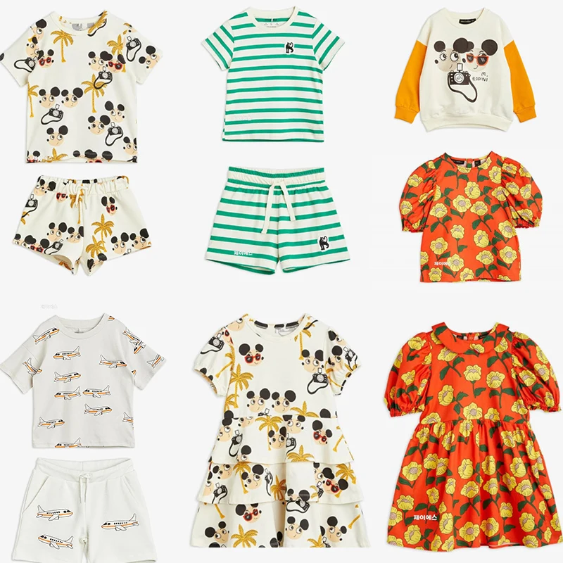

Mr Kids T Shirts Shorts Suit 2023 Summer Cotton Boys Girls Cute Print Short Sleeve Tops Tees Kids Sweater Toddler Girl Clothes