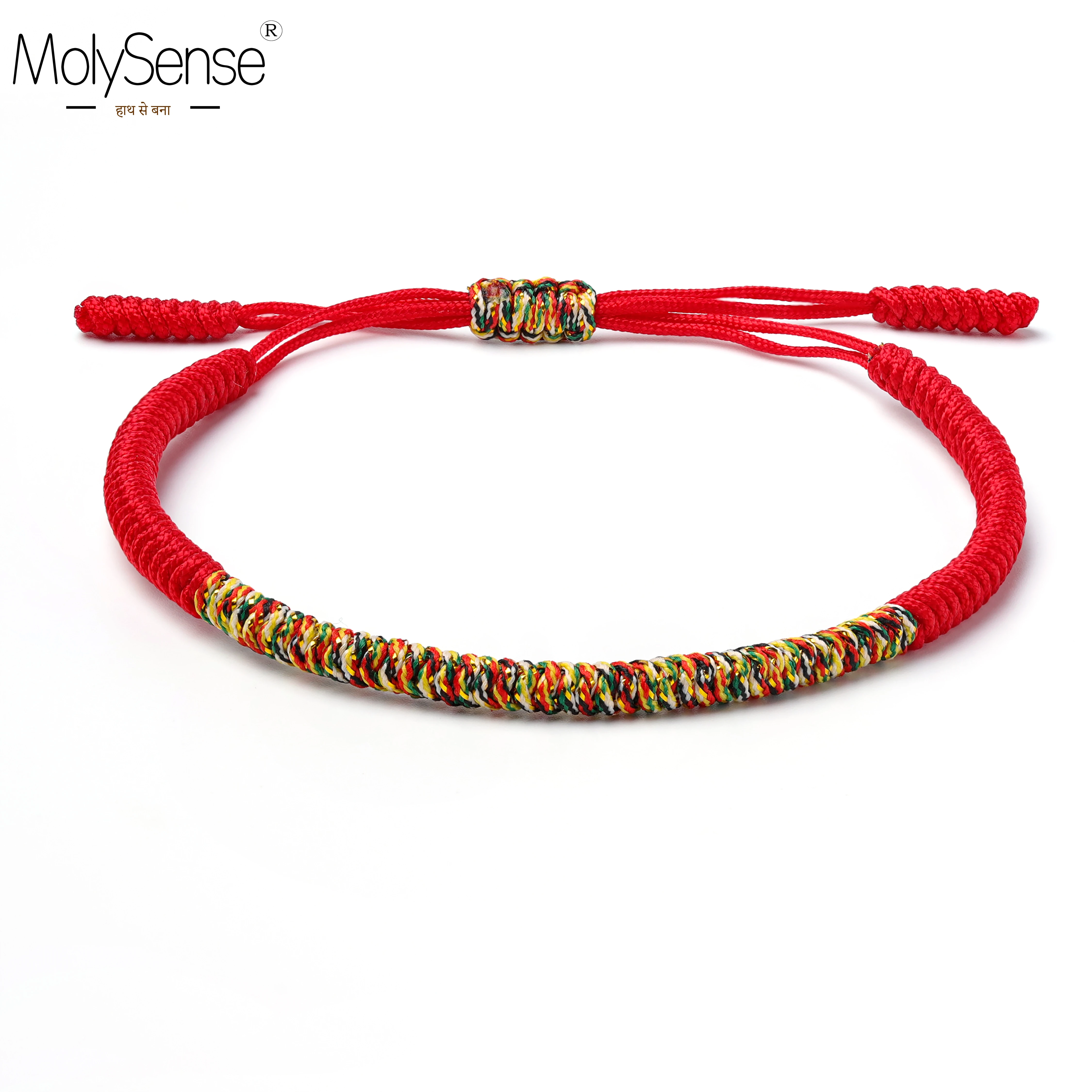 

MolySense Tibetan Handmade Buddhist Lucky Bracelets & Bangles For Women Men Red Rope Knots Amulet Gift Tibet Braided Bracelet