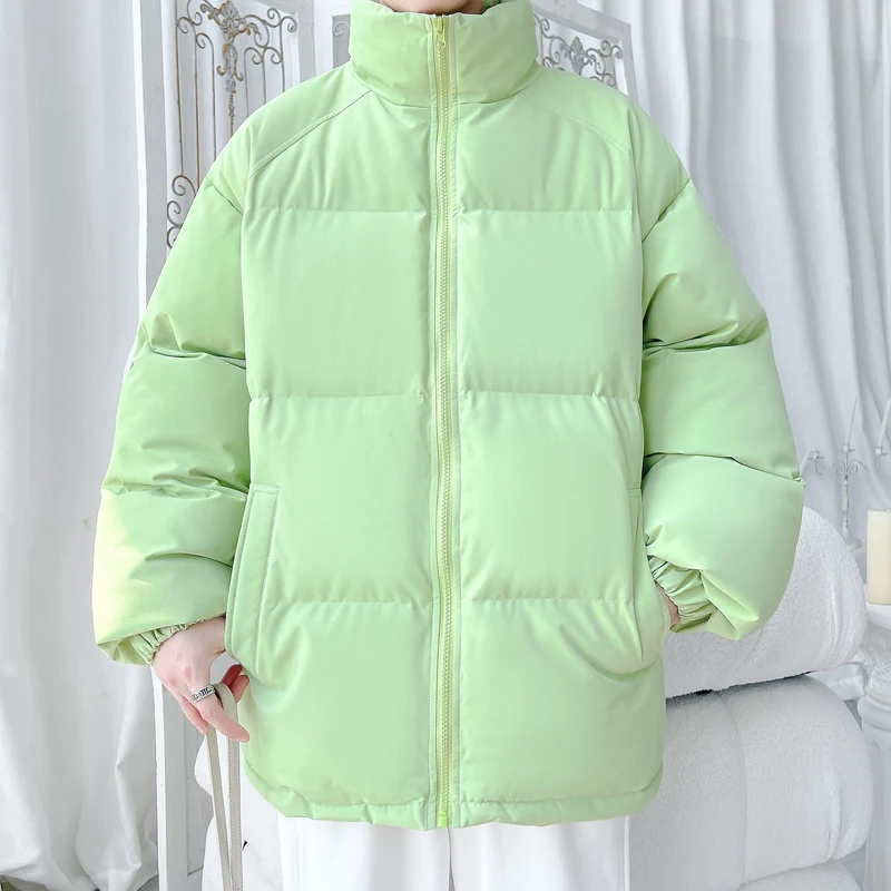 Зимняя мужская куртка теплая однотонная толстая большого размера уличная одежда