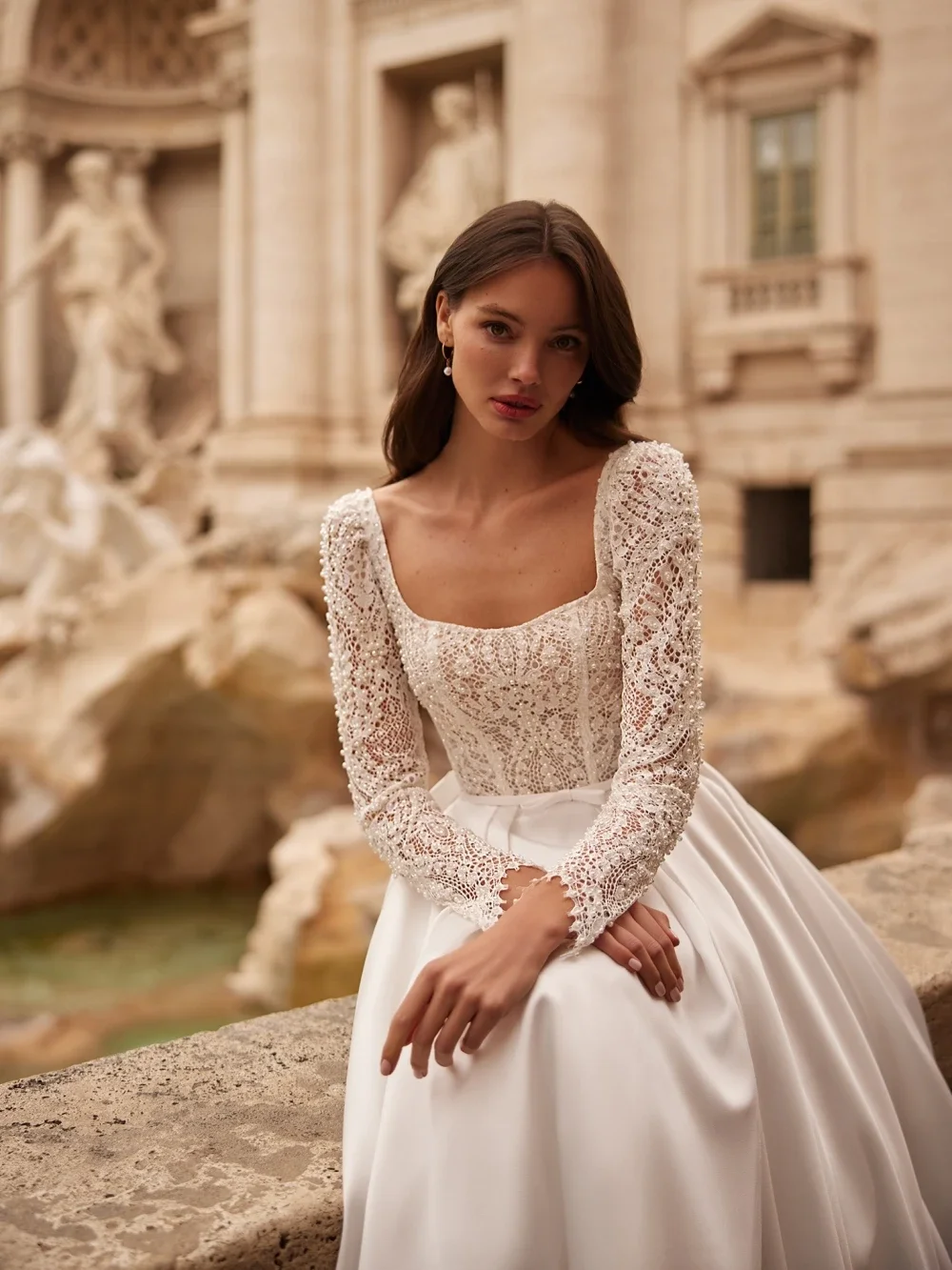 Vinca Sunny индивидуальное винтажное платье невесты с длинными рукавами атласное