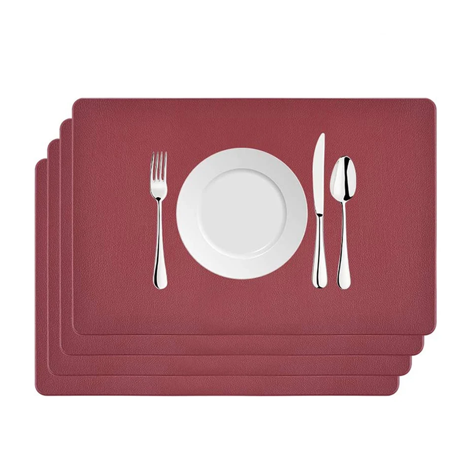 

Faux Leather Placemat Multifunctional Table Mat Place Setting On Table for Dining Kitchen,Tableware Christmas Decor for Kitchen