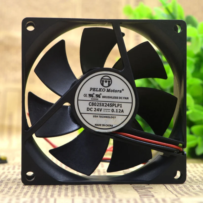 Новый вентилятор, радиатор ЦП PELKO Motors C8025X24SPLP1, 24 В, 0,12 А, 8 см, охлаждающий вентилятор