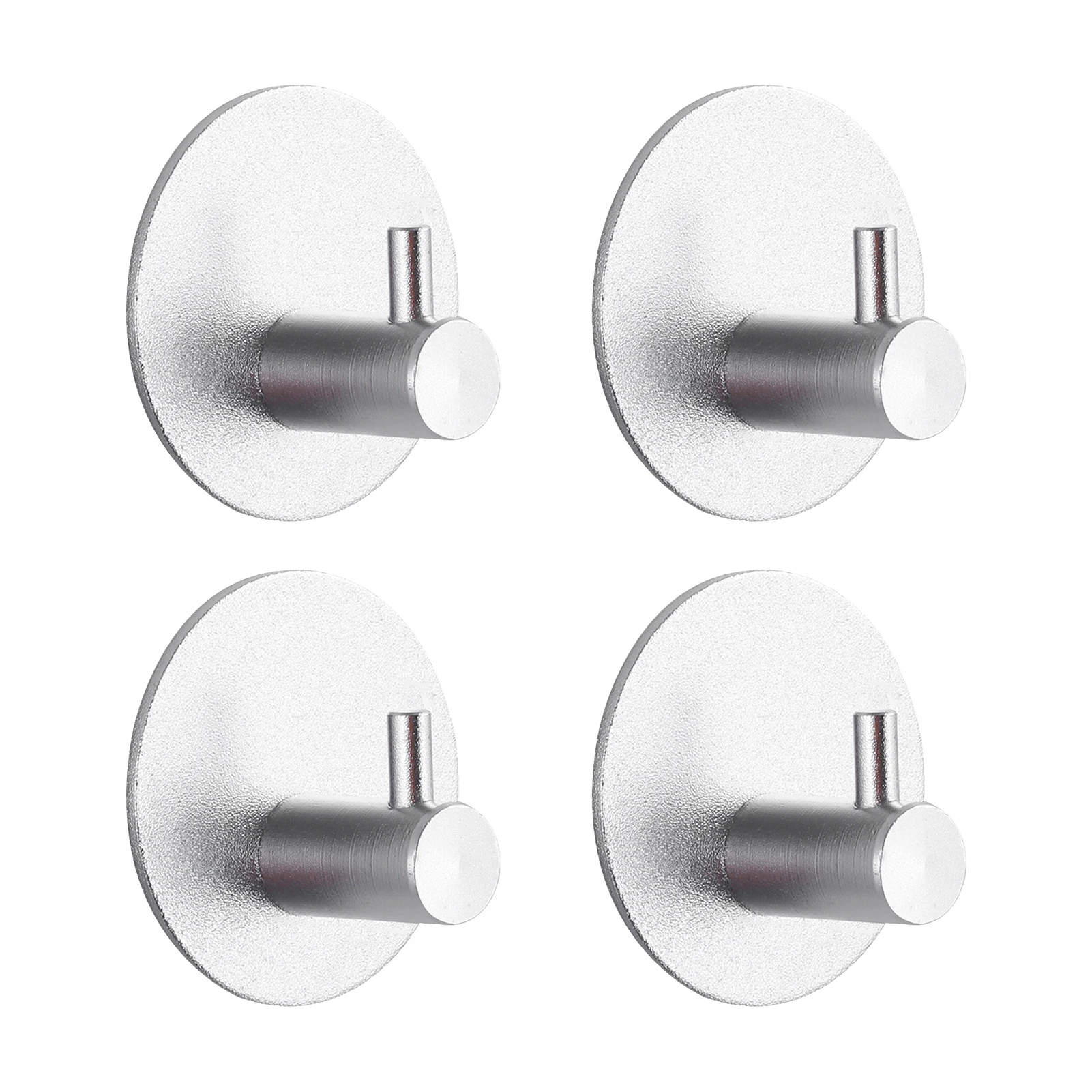 

4 шт., многоразовые самоклеящиеся алюминиевые настенные крючки для ванной комнаты
