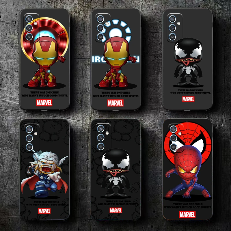 

Marvel Cartoon Spiderman For Samsung M11 M12 Phone Case Soft Coque Back Liquid Silicon Funda