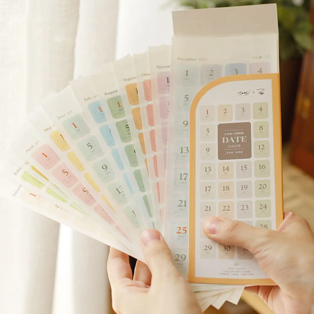 

365 Days Date Stickers 2022 for Dairy Journal Agenda Planner Scrapbooking Label Calendar Sticker Notebook Decoration Stationery
