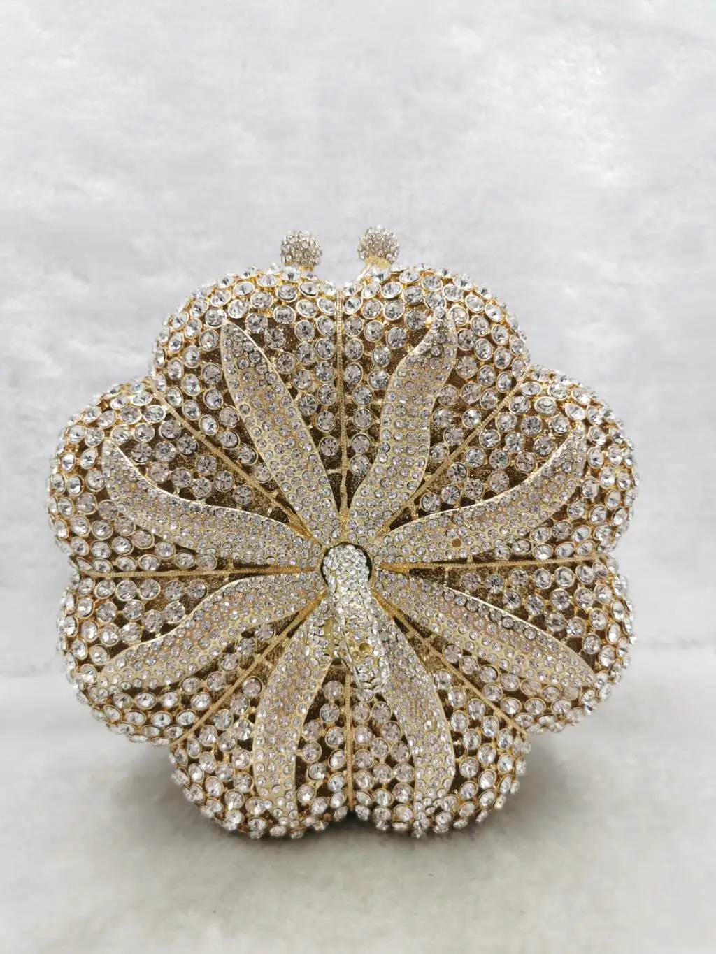 

Женские вечерние сумки в форме тыквы с золотыми кристаллами, ажурные камни, Свадебный клатч с бусинами, свадебная сумочка-минодьер, кошелек