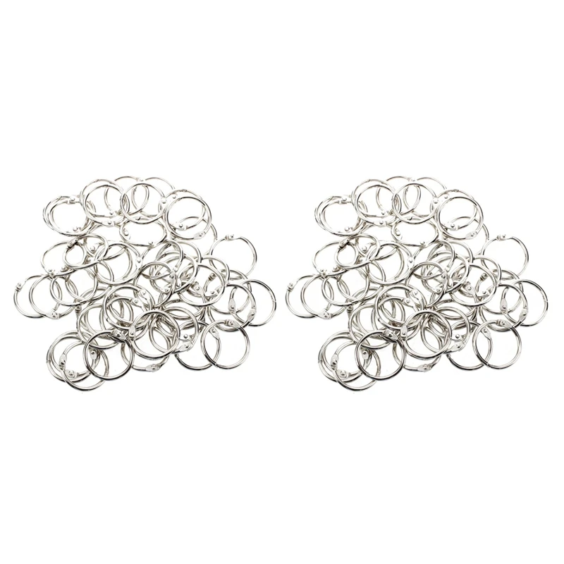

100 Pcs Staple Book Binder 30mm Outer Diameter Loose Leaf Ring Keychain
