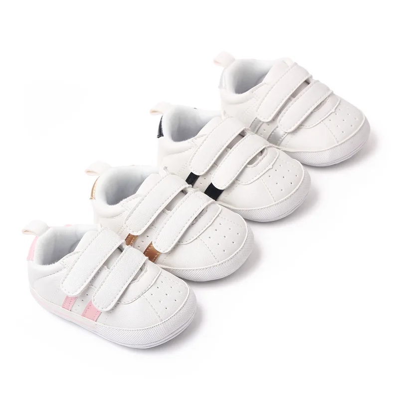 

2023 Spring Autumn New Baby First Walkers Soft TPR Sole Infant Prewalkers Shoes Baby Casual Shoes White Fashion Sneakers