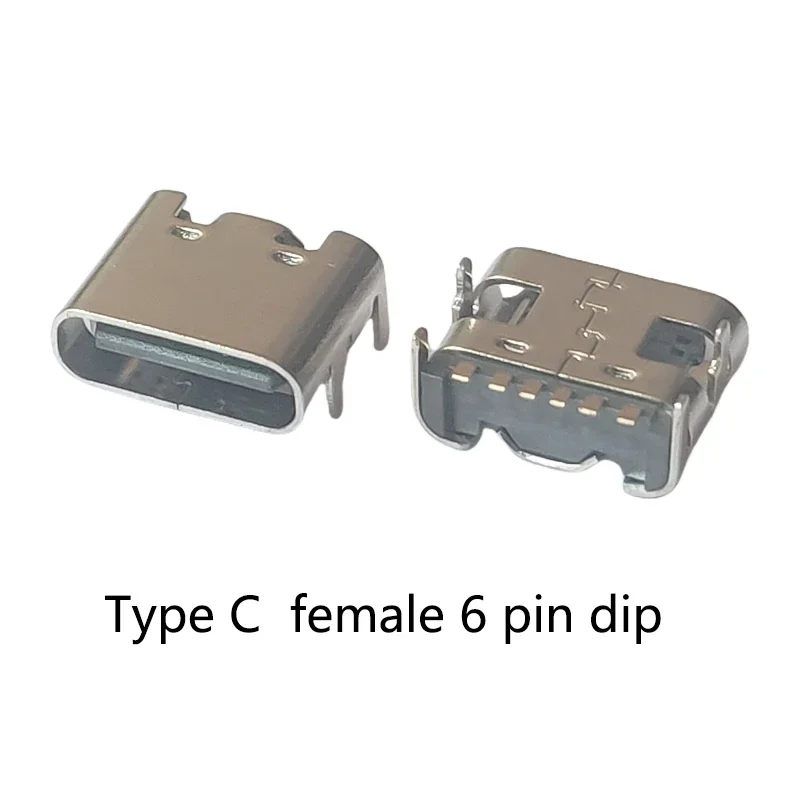 

10 шт. Type-C USB 3.1 разъем для передачи данных 6PIN DIP гнездовой разъем для телефона, ноутбука, ноутбука, хвостовая зарядка