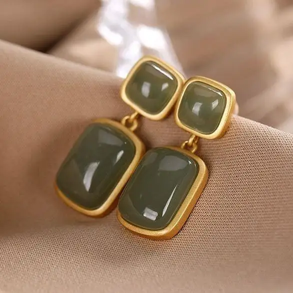 Классические нежные серьги Hanfu Gener из серебра 925 пробы в гонконгском стиле белого