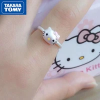 takara tomy hello kitty 2022 new womens childrens 925 sterling silver cute sweet open parent child ring cartoon lover jewelry