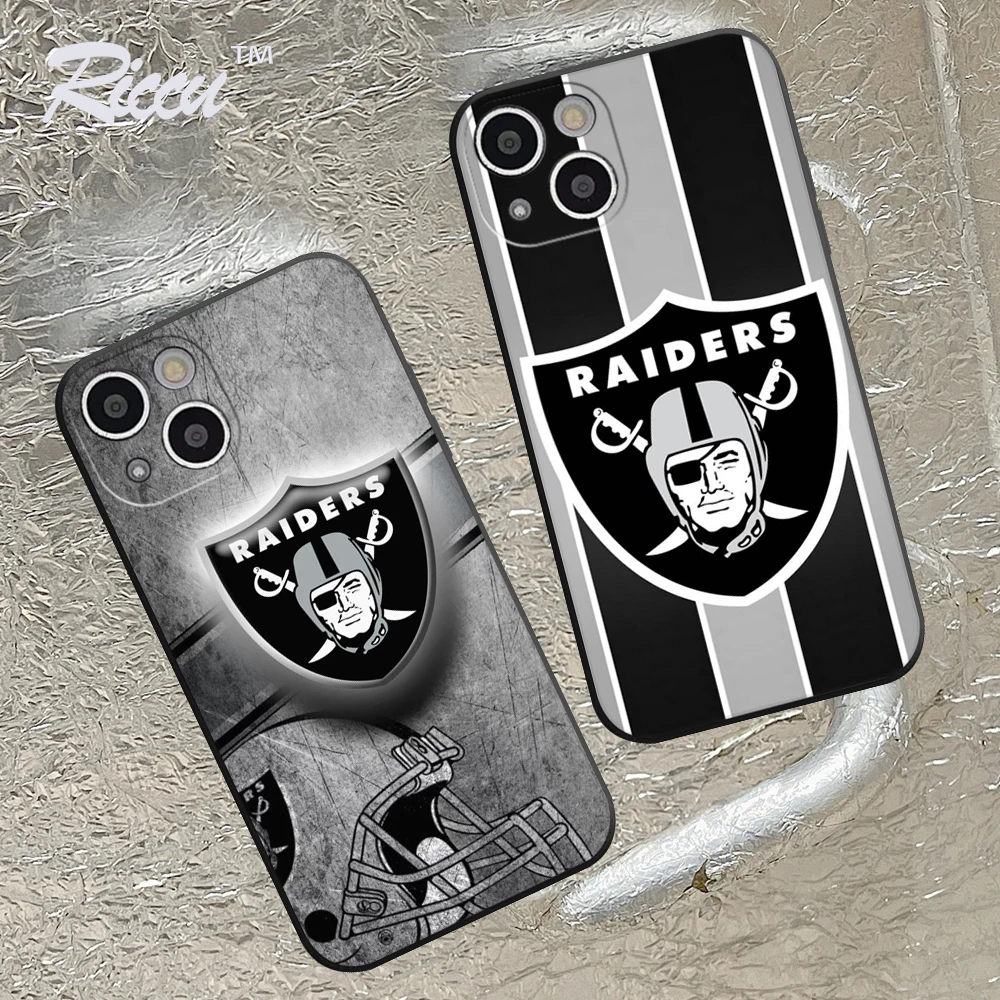 

Oakland Raiders Phone Case Transparent For iphone 13 12 11 Pro Max Mini X XR XS 7 8 6s plus phone Full Coverage Covers