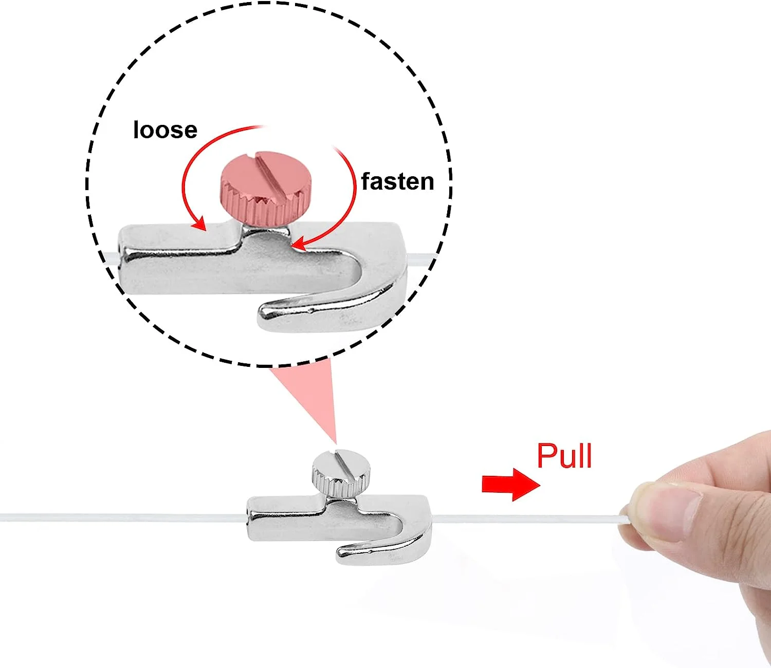 Комплект из 4 Т-образных нейлоновых веревок с регулируемыми винтами и крючком