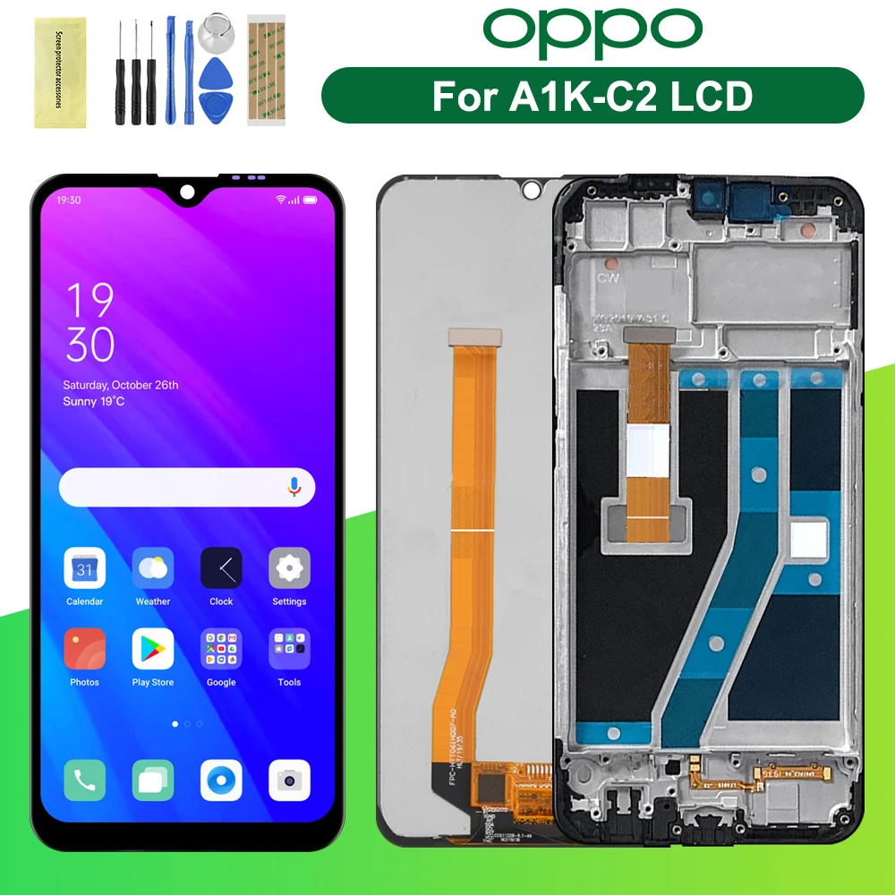 

6,1 ''экран с рамкой для Realme C2 RMX1941Lcd дисплей сенсорный экран дигитайзер заменяемый для OPPO Realme C2