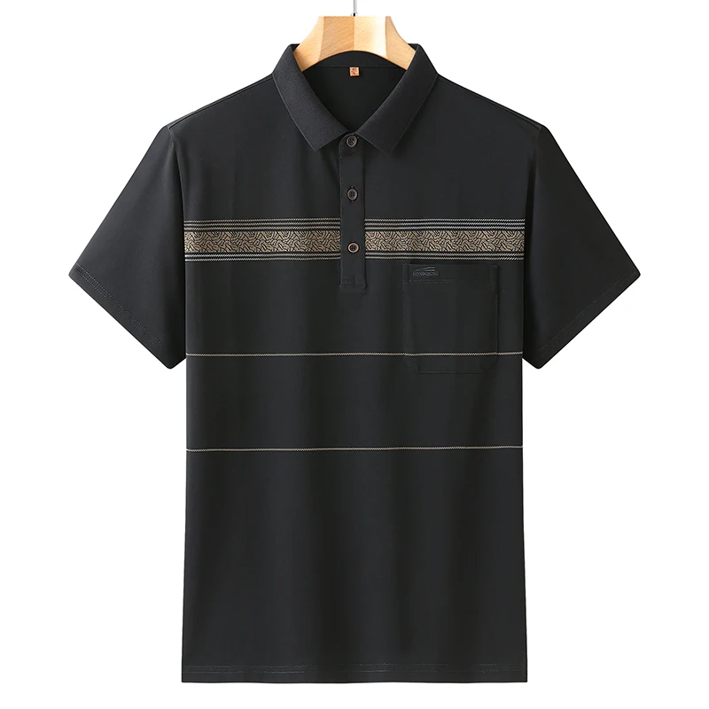 Рубашка-поло мужская с коротким рукавом деловой брендовый топ свободного покроя