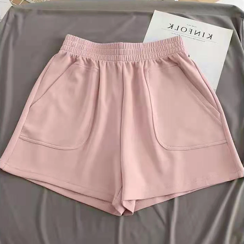 Women Shorts Solid Color Cozy Casual Loose Hipsters Running Sports Shorts Breathable Streetwear Hot Teens Wide Leg Bottoms